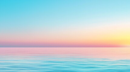 Obraz premium A serene ocean scene at sunset, showcasing soft pastel hues blending beautifully over calm waters.