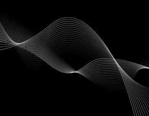 テクノロージー系　ウェーブ背景　波　モノクロ　18