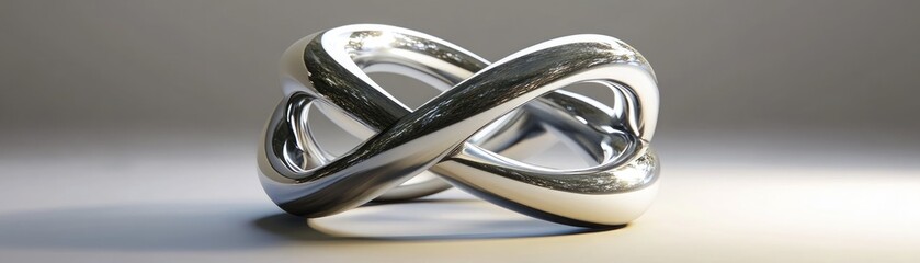 Fototapeta premium 3D geometric interlocking rings, dynamic and modern