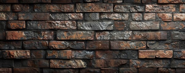 Naklejka premium Weathered Brick Wall Texture Background, 4K hyperrealistic photo