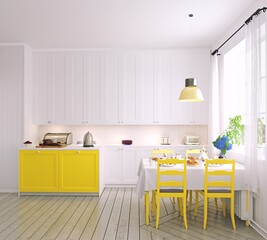 modern cozy kitchen interior