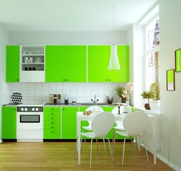 modern cozy kitchen interior