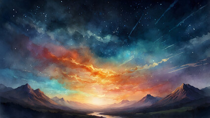 Fototapeta premium sunrise over the mountains