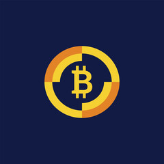 Cryptocurrency Bitcoin Logo Vector Template. Modern Bitcoin logo design. This design can be used for crypto trade, blockchain sites and apps