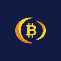 Cryptocurrency Bitcoin Logo Vector Template. Modern Bitcoin logo design. This design can be used for crypto trade, blockchain sites and apps