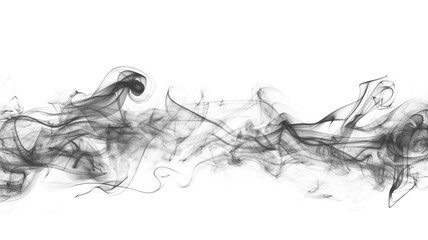 Fototapeta premium Abstract black and grey smoke is soft cloudy and full-length on a transparent background. Generative AI.
