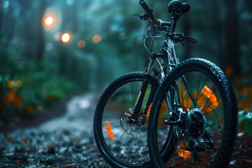 Fototapeta premium Bicycle equipped with specialized gear and following advanced procedures for optimal performance and safety, highlighting innovation in cycling technology.