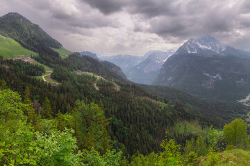 Obraz premium Konigsee lake from Jenner mount in Berchtesgaden National Park, Alps Germany