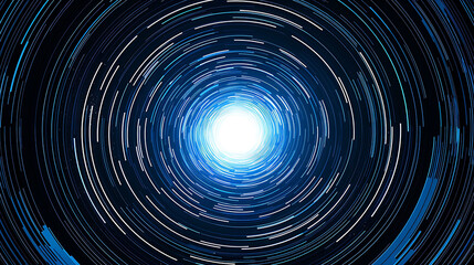 Obraz premium A Circular Pattern of Blue and White Lines Converging on a White Light Source