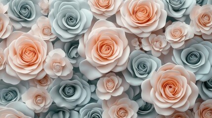 Vintage floral wallpaper with delicate roses and pastel colors