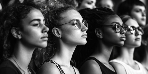 Obraz premium Young Women Standing Together