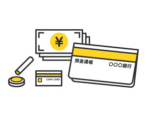 口座からお金を引き出す　通帳　印鑑　キャッシュカード