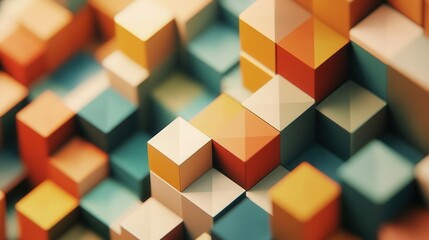 Obraz premium Abstract geometric patterns with muted earth tones