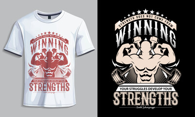 Gym Fitness Workout Inspirational and Health Motivational Bodybuilding Unique Exercise Vector T-Shirt Design for man
