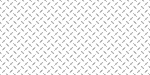 Diamond plate metal seamless pattern. Diamond structure texture. Metal construction background. Geometric tread stainless floor. Vector illustration isolated on white background.