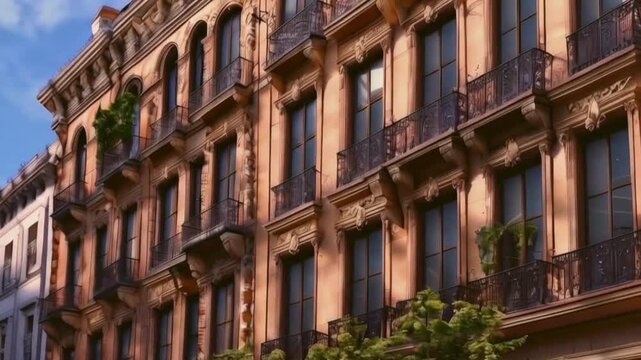 houses country. residential building. 4k footage