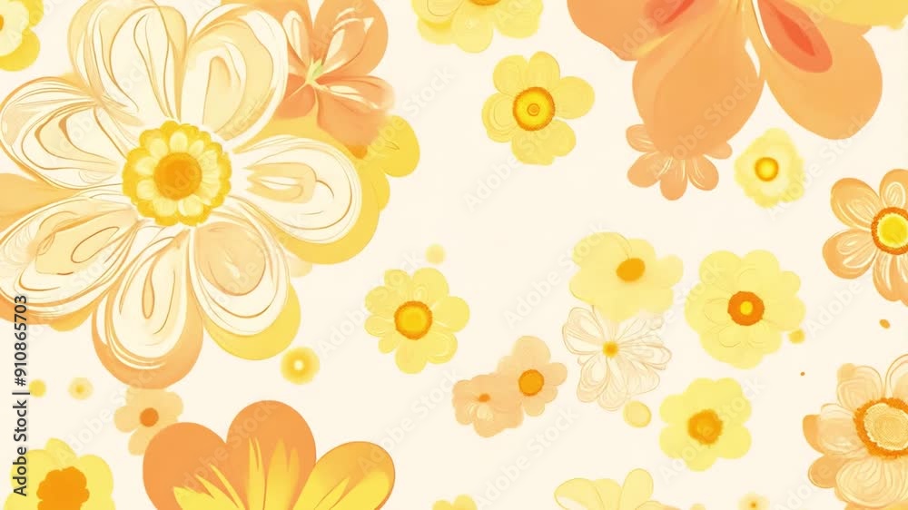 Poster This colorful array of yellow and orange flowers fills the background, creating a joyful ambiance.