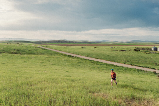 Running Through a Lush Green Meadow