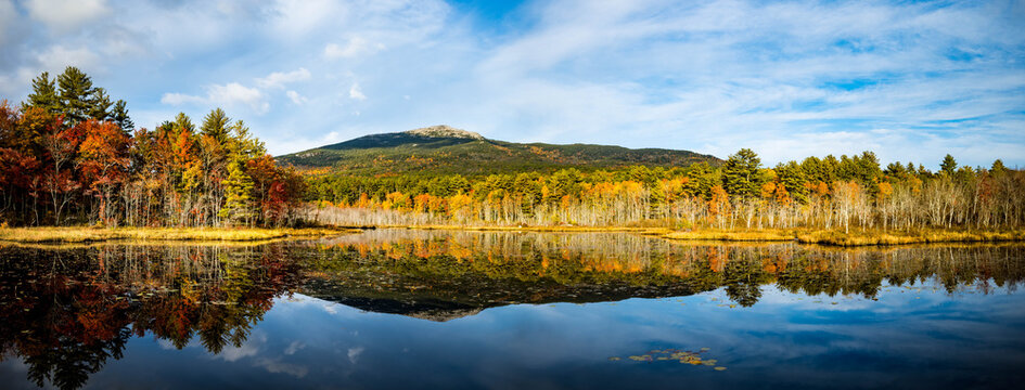 Reflection of Mount Monadnock on Perkins Pond in Autumn