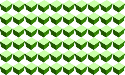 green tone cube 3D seamless repeat pattern, replete image design for fabric printing or wallpaper, blue abstract wall