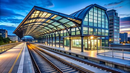 A Symphony of Glass and Steel: The Hafencity Universit?t Station  AI Generated