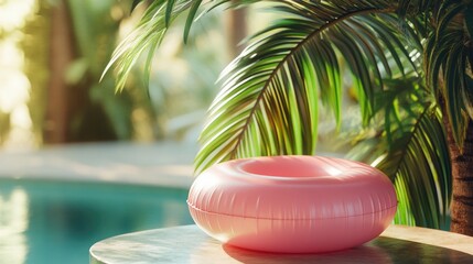 Obraz premium Pink Pool Float on Table