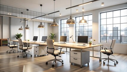 Modern Office Workspace: A Symphony of Functionality and Style  Generative AI