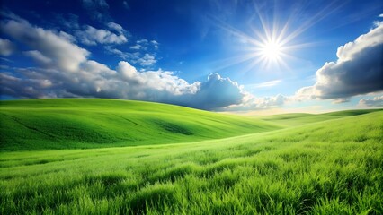 Fototapeta premium Whispers of Wind in the Emerald Sea Generative AI