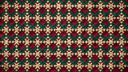 Opulent Houndstooth Velvet Mosaic: A Symphony of Deep Emerald and Ruby  Generative AI