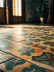 Naklejka premium Tiled Floor Close Up