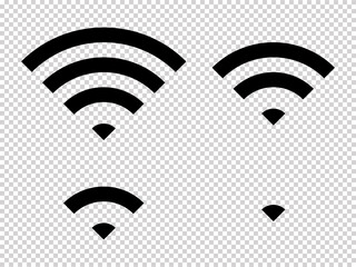 Set of vector Wi-Fi icon for communication, telecommunication. Communication wireless signal level wifi. Clipart illustration. Mobile bar status.