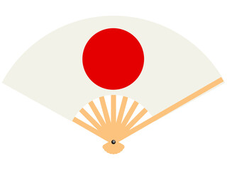 日本　国旗　日の丸扇子　ベクターイラスト