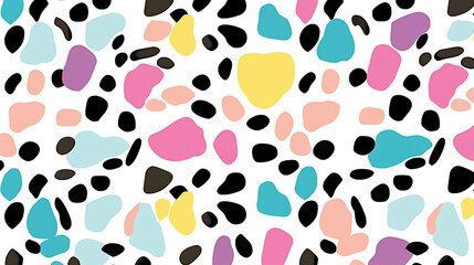 Fototapeta premium leopard print pattern, pastel colors on white background, seamless repeating pattern design, seamless patterns, background, wallpaper.