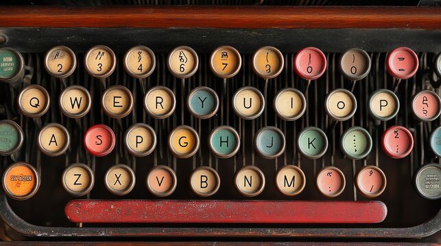 Ancient typewriter keys.