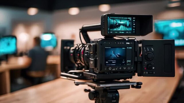 Video production backstage. Video content creation, video creation industry