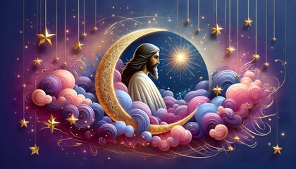 Divinidad Celestial de JESÚS - obrazy, fototapety, plakaty