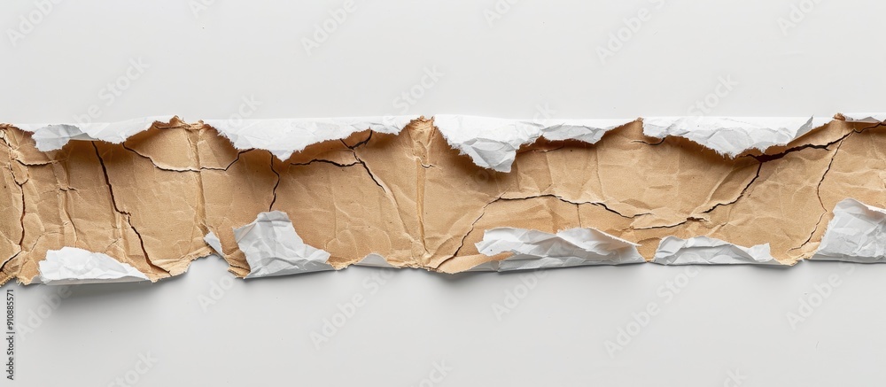 Canvas Prints Torn paper and cardboard with text space on a white background. Creative banner. Copyspace image