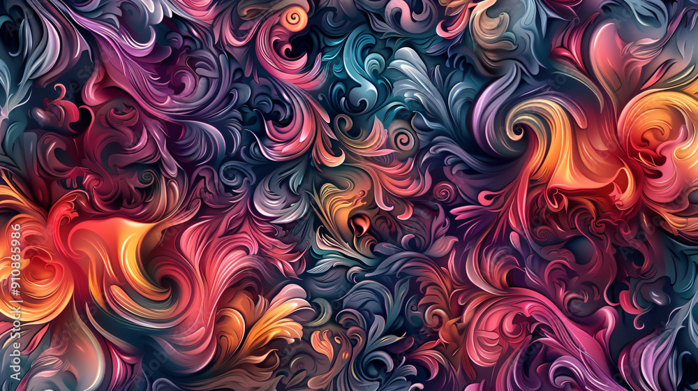 Aufkleber abstract pattern background featuring colorful, organic shapes flowing and swirling together