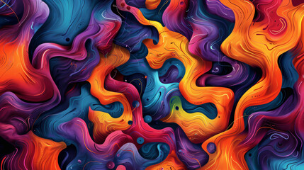 Abstract background with a three dimensional flowing design and a vibrant color scheme