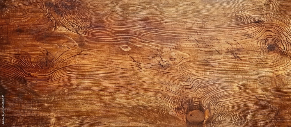 Poster Horizontal brown plywood texture with space for text in the image. Creative banner. Copyspace image