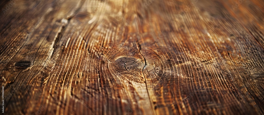 Aufkleber macro shot of rustic wooden table showcasing its grain texture in vintage style providing a blank ca