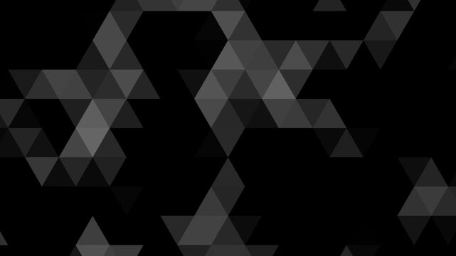 Black and grey geometric gradient abstract mosaic background animation