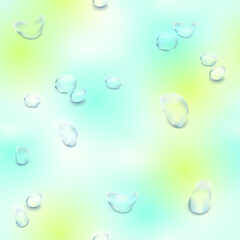 summer banner template. abstract wavy background. Drops of water on a colored background.