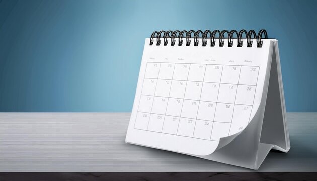 Sophisticated White Paper Desk Calendar