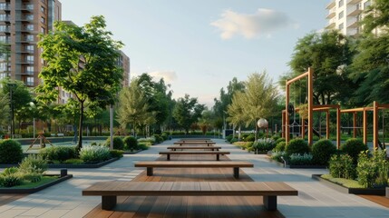 Fototapeta premium Sports Facilities In The City, Showcasing Modern Amenities, Wallpaper Pictures, Background Hd