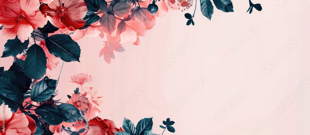 Poster Floral border with a copy space image for displaying making it perfect for presentations