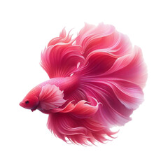 Fototapeta premium Radiant Pink Betta Fish with Elegant Fins