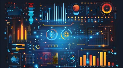 Obraz premium Digital Transformation Data Infographic for Small Business Programs and Solutions
