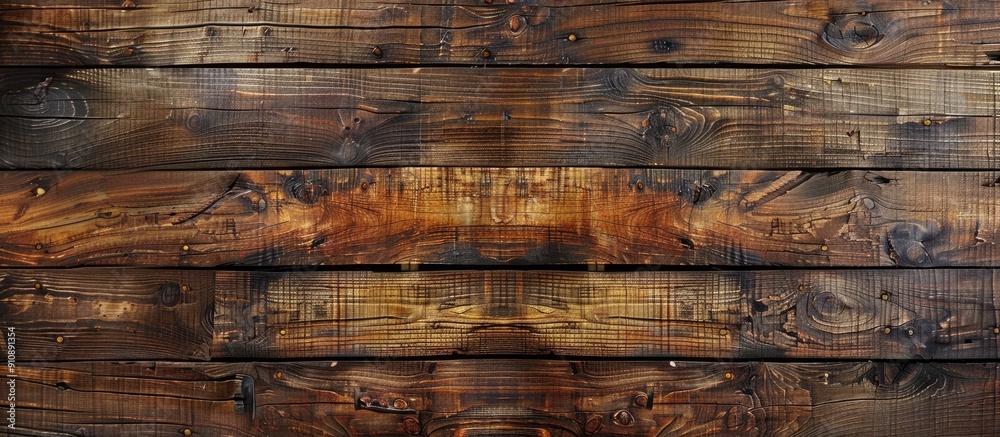 Aufkleber an old wooden surface like a table or a wall with a unique texture featuring knots and variations in