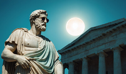 roman emperor statue, stoic Aura